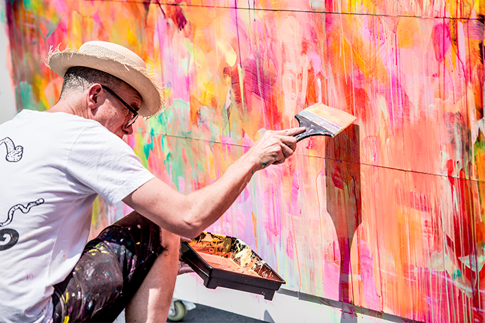 Urban Art at Taikoo Park by Phil Ashcroft, Graeme Brusby (aka Xenz) and Duncan Jago (aka Mr Jago)
