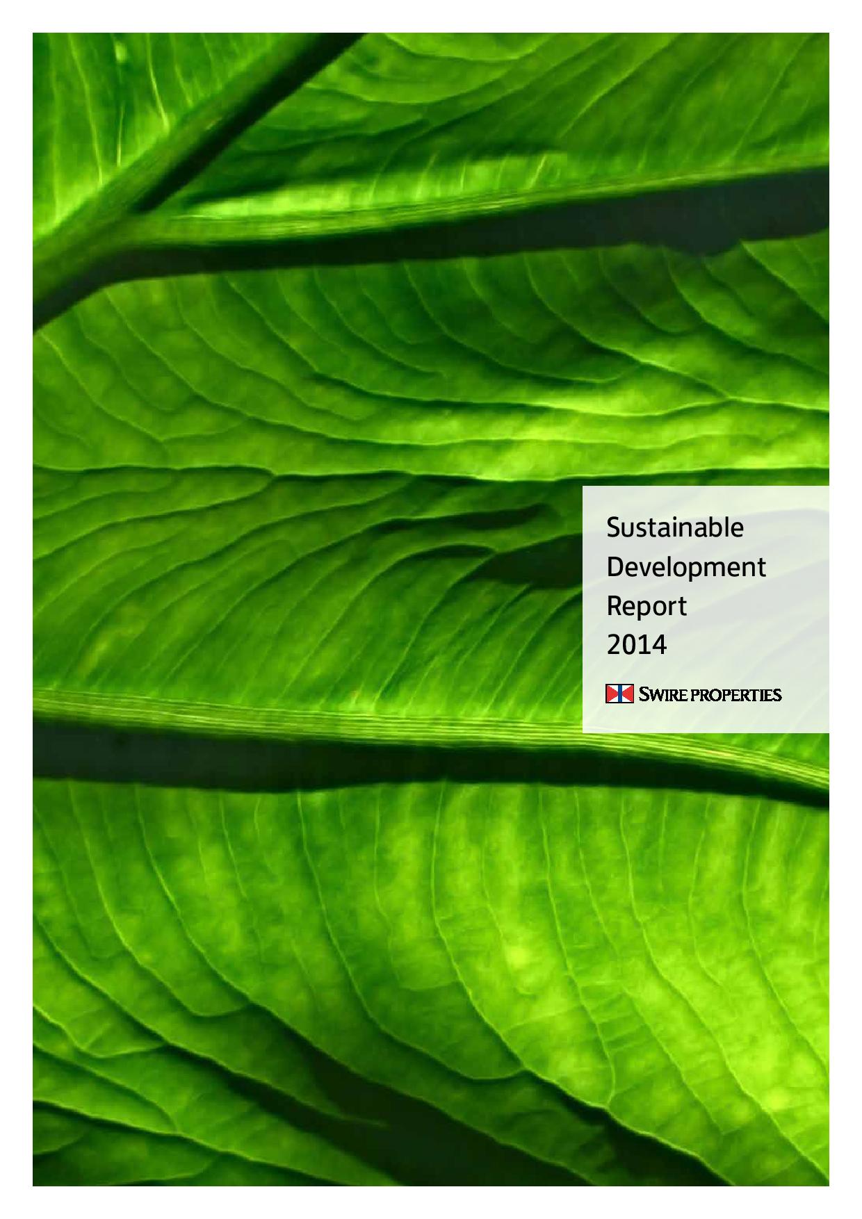 Swire Properties Sustainability Development Report 2014 p01
